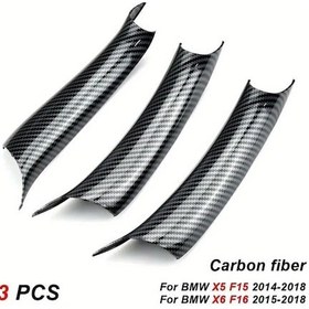 Resim Boatshop1 Lhd Soldan Direksiyonlu 3 Adet Karbon Deseni Bmw X5 F15 X6 F16 2014 2018 Abs Siyah Karbon Fiber Kapı Kolu Kapak Yedek Parça 