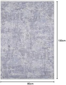 Resim Faenza Gri Modern Pamuk Makine Halısı 80x500 