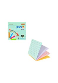 Resim Stick'n 21577 Yapışkanlı Not Kağıdı 76x76 Çizgili 100 Yaprak 4 Renk 