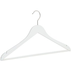 Resim Nyn Ahşap Askı Şık Barlı Elbise Pantolon Askısı Beyaz Renk 4 Adet 