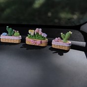 Resim Resin Tulip Araba Süsü - Kadınlar için Miniature Floral Gösterge Paneli, Tedavi Serisi, Araç İçi Dekor 