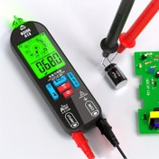 Resim 1X Tam Otomatik Yanmaz Akıllı Dijital Multimetre, Şarj Edilebilir Voltmetre Ohm Ölçer, DC AC Diyot Gerilim, Akım, Direnç, Sürekli Geçiş ve Sıcaklık Test Cihazı, Canlı Kablo Kontrolü 