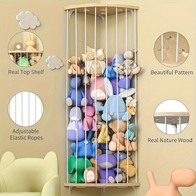 Resim 1 adet Ayarlanabilir Ahşap Peluş Hayvan Depolama Rafı - Oturma Odası ve Yatak Odası için Yerden Tasarruf Sağlayan Duvara Monte Düzenleyici, Gerçekçi Ahşap Taneli Dokulu, Mükemmel Anneler Günü Hediyesi, Dolu Hayvan Depolama, Eğlenceli Tasarım, Doğal Ahşap Kaplama, Teddy Ayı Depolama, Teddy Depolama, Peluş Düzenleyici, Peluş Depolama, Oyuncak Düzenleyici, Depolama Kutusu/Kutuları, Depolama Sepeti, Mutfak Düzenleyici ve Depolama, Çamaşır Sepeti 