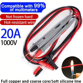 Resim 1000V/10A/20A Test Lead'li Ağır Hizmet Dijital Multimetre - Endüstriyel Elektrik Test Aracı, Kırmızı Prob Kablosu, Multimetrelerle Uyumlu, Profesyonel Elektrikçiler, HVAC, Otomotiv, Üretim İçin - Pil Gerektirmez, Otomotiv Teşhis, Ergonomik Tasarım, Dayanıklı Yapı, HVAC Teknisyeni, Kompakt Tasarım, Yüksek Kaliteli Probler, Multimetre Prob Ucu, Fluke, Multimetre Kablosu, Multimetro, Multimetre Test Lead, Multimetre Lead, Elektrikçi Aracı, Timsah Klipsi 