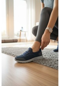 Resim Enoch Kadın Esnek Tabanlı Günlük Spor Ayakkabı Slip-on Yürüyüş Sneaker Lacivert 