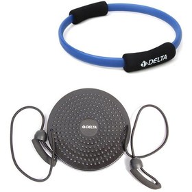 Resim Delta- Pilates Çemberi Egzersiz Lastikli Twister Egzersiz Seti 