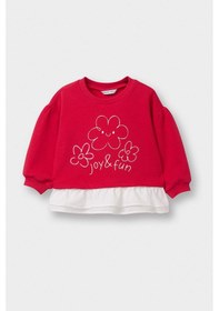 Resim Defacto Fırfır Detaylı Oversıze Çiçekli Sweatshırt Kız Bebek G7417A526SP 