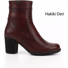 Resim Gönderi R Kadın Bordo Antik Fermuarlı Kalın Topuklu Hakiki Deri Bot Gkzb13448457 Bordo 