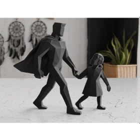 Resim Minimalist Babalar Günü Heykeli - Baba Ve Kızı 