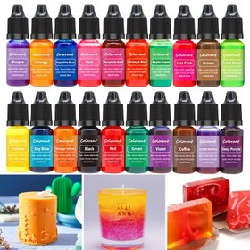 Resim 1 adet Mum Boyası Pigment Aromaterapi Sıvı Renklendirici Pigment Kendin Yap Mum Kalıbı, Sabun Boyama El Yapımı El Sanatları Reçine Pigment, 20 Renk Mevcut Paskalya Hediyesi -kış, yeni yıl 