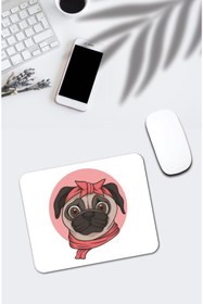 Resim pixolog Şaşkın Pug Yuvarlak Mouse Pad 664 