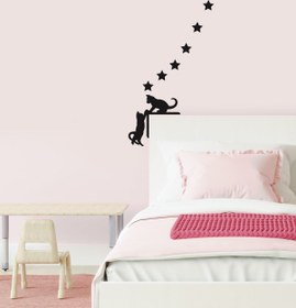 Resim habune Priz Kedi özel yeni sticker Set Siyah Kedi Yıldız Etiket Duvar özel yeni sticker 