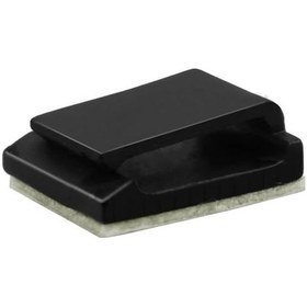 Resim Nc-1316 Kablo Sabitleme Kelepçesi Klipsi - Yapışkanlı Duvar Kablo Tutucu 16x13x6mm - Siyah - 50 Adet 