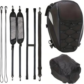 Resim Streak Motosiklet Çanta Su Geçirmez Fonksiyonlu Sırt Eşya Kask Çantası Büyük Kapasiteli 30L-40L 