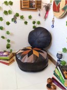 Resim Ottoman Pouffe El Yapımı Hakiki Kuzu Deri Iskandinav Bahçe Balkon Bungalov Puf Yer Minderi Ikili 60ve40cm(DOLGUSUZ) 