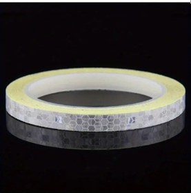 Resim Turcoshop11 Beyaz Yansıtıcı Pvc Bant Bisiklet Ve Motosiklet İçin Kendinden Yapışkanlı Güvenlik Şeridi 