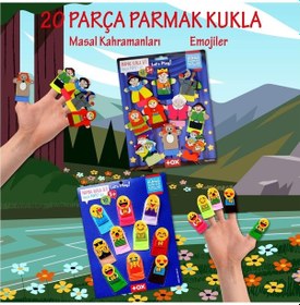 Resim 2 Set - 20 Parça Tox Emojiler ve Masal Kahramanları Parmak Kukla 
