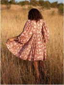 Resim Yaz Kadın Elbisesi Moda Büyük Metre Gevşek Askılı Kişiselleştirilmiş Edebi Retro Avrupa Ve Amerikan Tarzı Baskılı Elbiseler Turuncu 