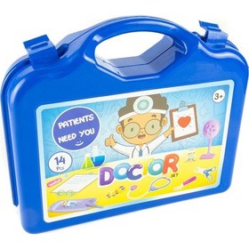 Resim Oyuncak Sevimli Doktor Çantası Seti 14 Parça Mavi 