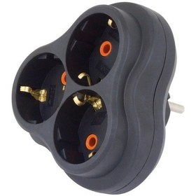 Resim 3'Lü Çoklu Golyat Priz Siyah 