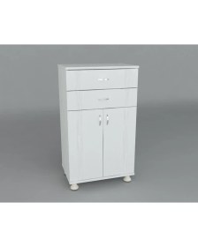 Resim Evistro Lake Set Altı Banyo Mutfak Kiler Dolabı Beyaz Çift Çekmeceli 