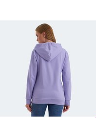 Resim Slazenger KATYA Kadın Fermuarlı Kapüşonlu Cepli Lila Sweatshirt 