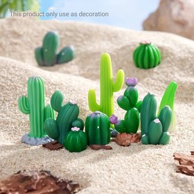 Resim Mos Kevin 12 adet Tropikal Stil Reçine Kaktüs Figürinleri - Mini Çiçek Koleksiyonları için DIY Dekorasyon, Çeşitli Oda Tipleri ve Bayramlar (Noel, Cadılar Bayramı, Paskalya, Juneteenth) için İdeal - Elektrik Gerektirmez 