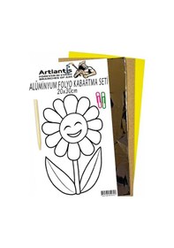 Resim Alüminyum Folyo Kabartma Seti 20x30 Cm Deney Malzemesi 1 Paket Aliminyum Folyo Seti Kabartma Mor 