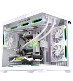 Resim Next Gaming Orion Cube XL 750W 80+ Bronze Power 6x ARGB Fan Kontrolcülü M-ATX Boş Bilgisayar Kasası Beyaz 