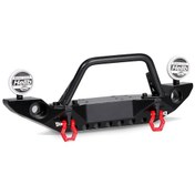 Resim Samdoo 1/10 Rc Krawler İçin Metal Ön Tampon 2 Led Işık Ve Çekici Kanca - Axial Scx10 I Iı Iıı 90046 90047 Axı03007 Trx-4 Uyumlu 