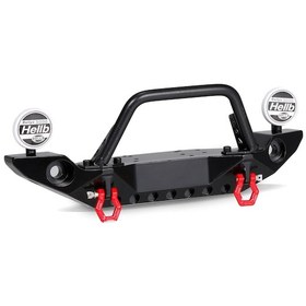 Resim Samdoo 1/10 Rc Krawler İçin Metal Ön Tampon 2 Led Işık Ve Çekici Kanca - Axial Scx10 I Iı Iıı 90046 90047 Axı03007 Trx-4 Uyumlu 