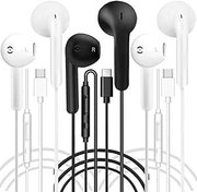 Resim 3 Paket USB C Kulaklıklar Kablolu Kulaklık USB C Kulaklık Tipi C Kulaklıklar Kulak İçi Kulaklıklar iPhone 15 Plus Samsung Galaxy S23 S22 S21 FE iPad Pro Huawei Google Pixel için Mic ve Ses Kontrolü 