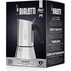 Resim Delixa - : 4 Cups Ocak Üstü Espresso Pişirici - 170ML - Gümüş Renk - Paslanmaz Çelik Gövde - Patentli Güven 
