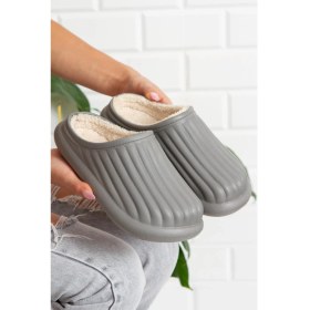 Resim Modafrato Flora Kapalı Içi Yünlü Ev Terliği Kışlık Terlik 