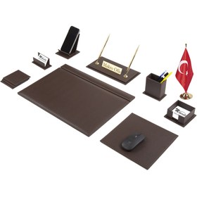 Resim Makroofis G101 Deri Sümen Takımı 11 Parça Kahve Full Set 