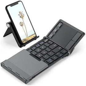 Resim Hp Iclever Hassas Touchpadli Katlanır Bluetooth Klavye Koyu Gri 