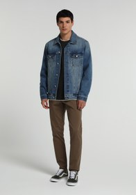 Resim Slim Fit Orta Bel Düz Paça Erkek Kahverengi Pantolon Colin's