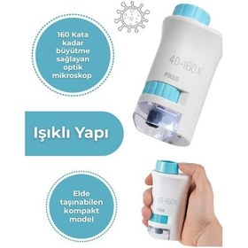 Resim Temel Taşınabilir Standlı Çocuk Mikroskobu 40x 160x, Stem Eğitim Mikroskobu 