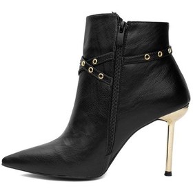 Resim Miss Park Moda Pm170 K3030 Kadın Klasik Topuklu Bot Siyah Siyah 