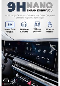Resim S-dizayn Fiat Egea Cross Urban 9h Nano Multimedya Ekran Koruyucu 7 İnç Parlak 2021-2023 A+ Kalite 9H Nano Ekran Koruyucu 