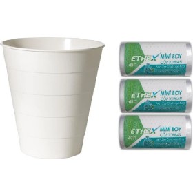 Resim 10 Lt Ofis Çöp Kovası + Mini Çöp Poşeti Seti, 3 Adet, Pratik ve Şık 