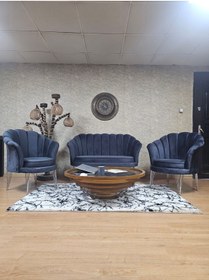 Resim ZAFİR İstiridye Takım Krom Kaplama Telli Ayak Çay Seti Koltuk Takımı 