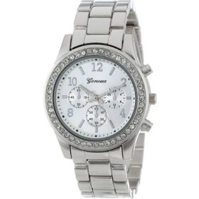 Resim ZSHSKJ Alaşım Pırlanta Paslanmaz Çelik Kemer Saat Gümüş (Yurt Dışından) 