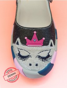 Resim Casabony Prenses Parlak Denim Kız Çocuk Babet Sneakers 
