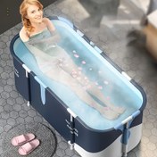 Resim 1 adet Modern Taşınabilir Katlanabilir Islatma Küveti, Dikdörtgen, Verimli Isı Koruma, Soğuk ve Sıcak Su Rahatlaması için Uygun, Sauna ve Buz Banyosu, Ev Spa'sı ve Yetişkin Duş Kullanımı için Çok Uygundur, Terapötik Dalış | Benzersiz Küvet | Katlanabilir Tasarım, Taşınabilir 