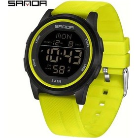 Resim Primepickings Sanda Erkek Spor Saati Yeşil Büyük Ekran Gece Işığı Ve Darbe Dirençli Aktif Yaşamlar İçin Diğer 