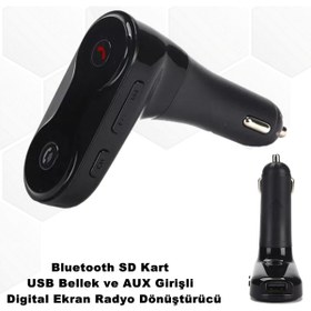 Resim caraks Çakmaklık Radyo Mp3 Dönüştürücü Transmitter Bluetooth-aux-sd Kart-usb Çalar Kaliteli - 
