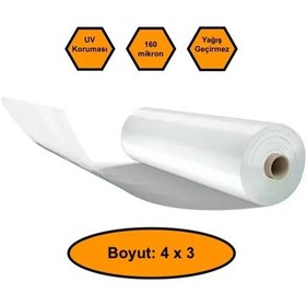 Resim 160 Micron Naylon Örtü, Şeffaf Su Geçirmez Naylon, 4x3 Metre 