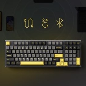 Resim AKKO 3098B Plus Black – Gold RGB Kablosuz Hotswap Mekanik Gaming Klavye 