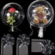 Resim 12 Adet Uzatılmış Sürüm 30-Inch Çift Portlu Şeffaf Bobo Topları Gül Atıştırmalıkları Bobo Topları Romantik Doğum Günü Sahne Dekorasyonu Cadılar Bayramı, Şükran Günü ve Noel Hediyesi Paskalya Hediyesi, Paskalya Oda Dekoru 